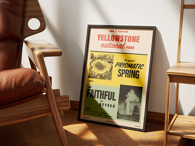 Yellowstone Poster 60s artwork design graphic design national park poter print retro vector vintage yellowstone yellowstone park poster yellowstone park print