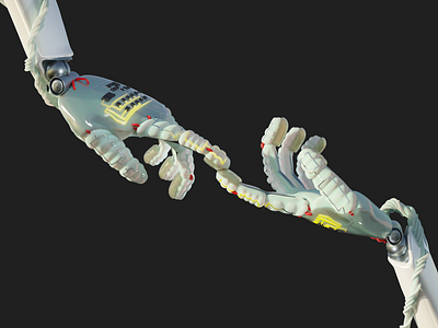 Robotic hands, liquid christal concept. Blender 3D model. 3d 3d art 3d model blender concept design cycles futuristic hands render robot robot concept robot hands