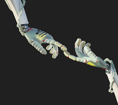 Robotic hands, liquid christal concept. Blender 3D model. 3d 3d art 3d model blender concept design cycles futuristic hands render robot robot concept robot hands