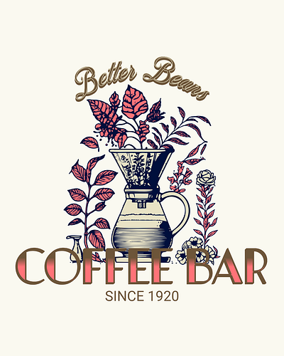 Better Beans Coffee Bar Logo bar logo branding coffee coffee logo company logo custom graphics design graphic design graphic designer illustration logo social starrdigitals t shirt graphic