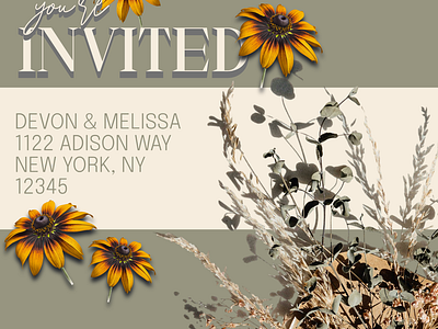 You're Invited 3d boho boho graphic boho invitation branding custom graphics daisy design floral graphic design graphic designer illustration invitation invite logo starrdigitals wedding invitation