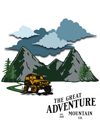 Adventure is calling branding camping custom graphics design graphic design graphic designer illustration logo logo design mountains off road outdoors starrdigitals wilderness