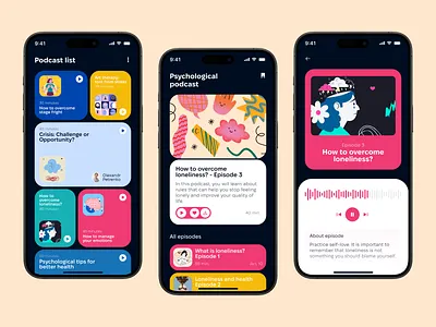Podcast mobile app app design mobileapp ui ux