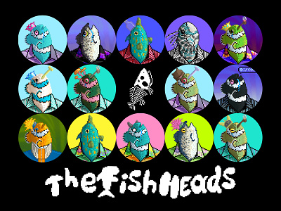 Archive NFT Project "TheFishHeadsNFT" branding graphic design ill illustration logo nft pixel pixel art