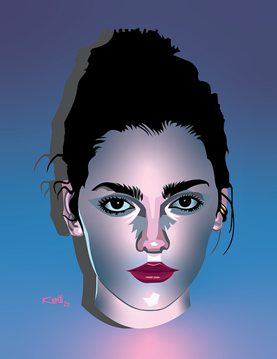 Digital Girl Illustration art design digital art digital painting emily carey graphic design illustration painting vector