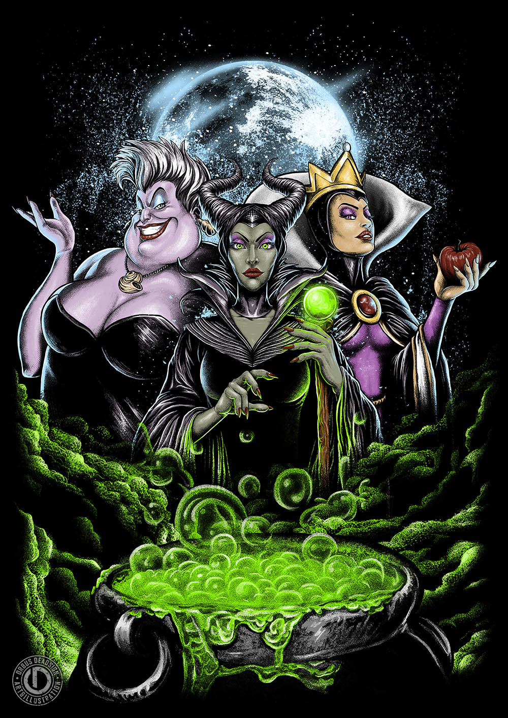 Chillin' Like a Villain ariel cruella death metal disney goth maleficent princess sleeping beauty snow white the evil queen the little mermaid ursula villain