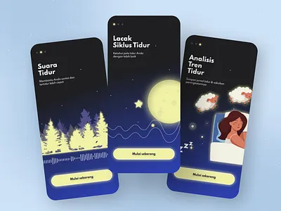 Onboarding concept - Sleep Tracker - Daily UI 023 agency app branding dashboard graphicdesign internship job logo onboarding ui uiux ux website work