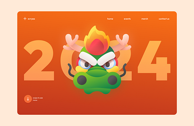 Evryea - 2024 Events And 2023 Summary 2023 2024 3d animal branding christmas design dragon graphic design green illustration land page logo new year old year orange preview ui ux vector