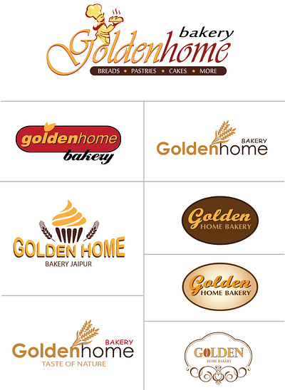 Golden Home Bakery branding graphic design logo