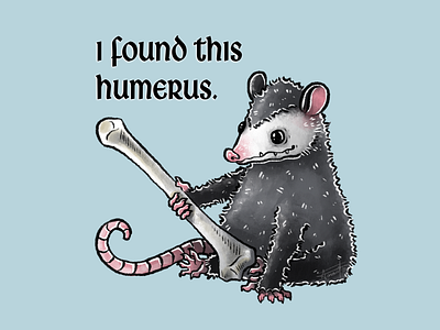 Humorous Possum character drawing graphic design illustration