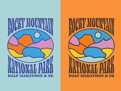 Rocky Mountain National Park Half Marathon apparel design badge half marathon merch national parks outdoors retro rocky mountain national park rocky mountains vacation races