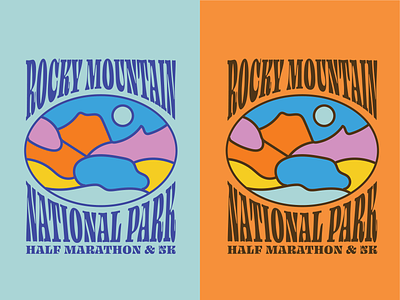 Rocky Mountain National Park Half Marathon apparel design badge half marathon merch national parks outdoors retro rocky mountain national park rocky mountains vacation races