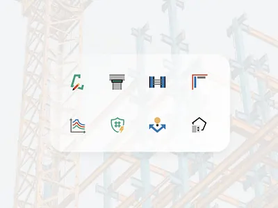Icons for Desktop app architecture beam building construction icons project steel