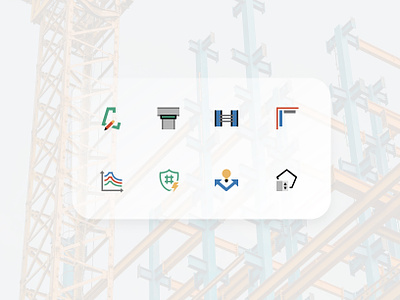 Icons for Desktop app architecture beam building construction icons project steel