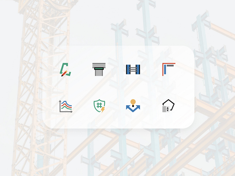 Icons for Desktop app architecture beam building construction icons project steel