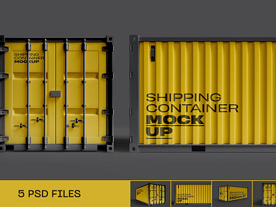 Shipping Container Mockup branding cargo container container ship delivery design front isolated metal mockup ship shipment shipping shipping container shipping container mockup side storage