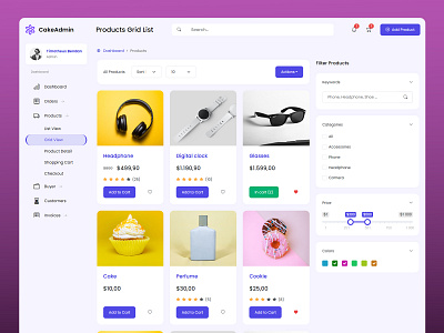 Product List: Admin Dashboard Template admin admin dashboard template admin panel admin theme app bootstrap admin bootstrap theme cakeadmin dashboard html template product list products page web app web design