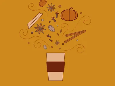 Pumpkin Spice Design 2d 2d design 2d graphics adobe brand design branding design drawing illuistration illustrator marketing motion vector vector design