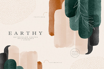 Earthy Abstract Shapes + Logos abstract abstract art abstract background abstract shapes modern watercolor watercolor background watercolor shapes