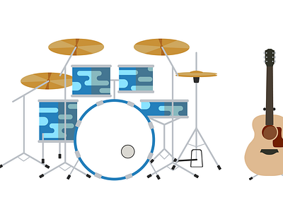 Some of my gear drums guitar illustration instruments music