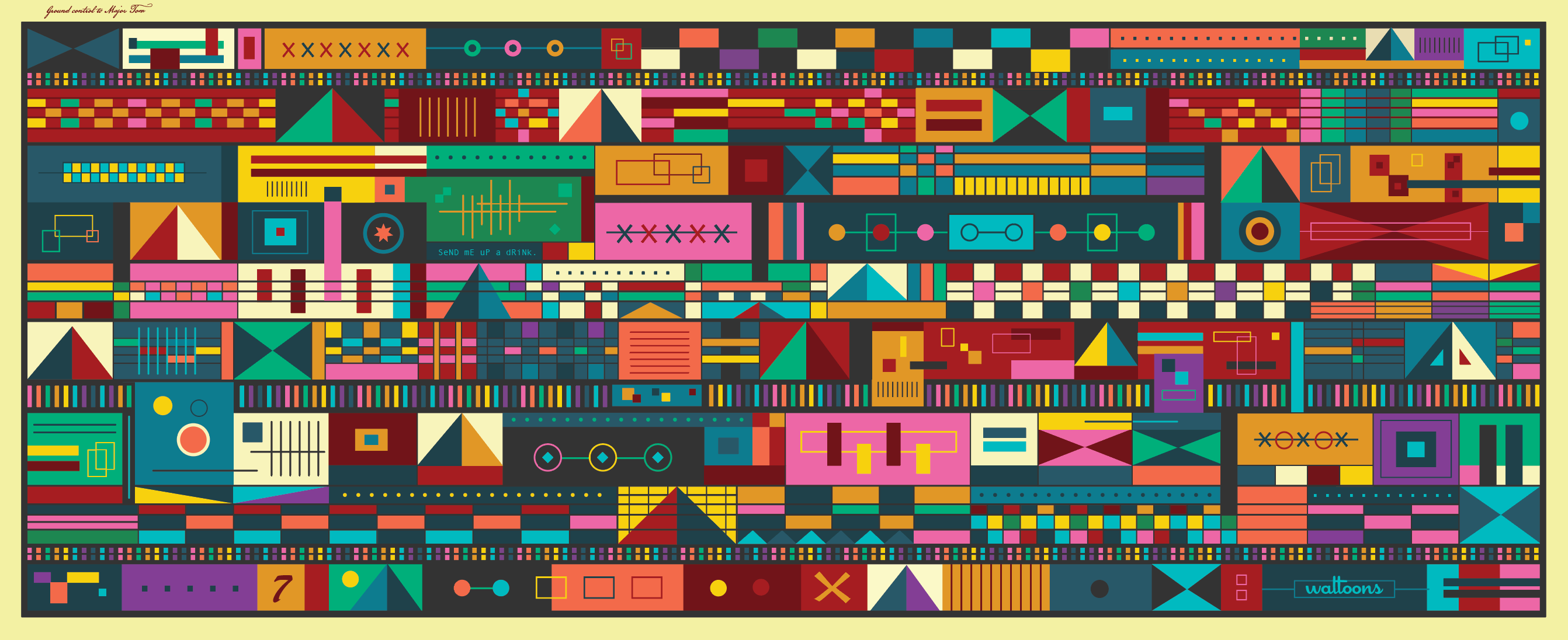 Ground Control to Major Tom colorful complex detailed geometric multi color multicolor pattern pattern design puzzle