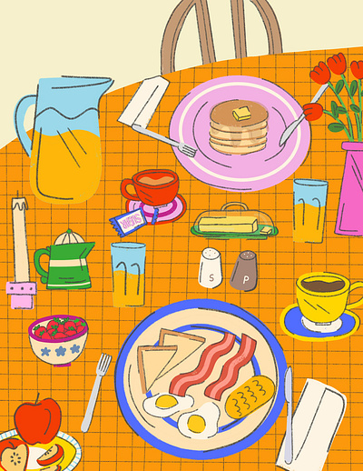 Breakfast Scene art doodle drawing illustration illustrator procreate sketch