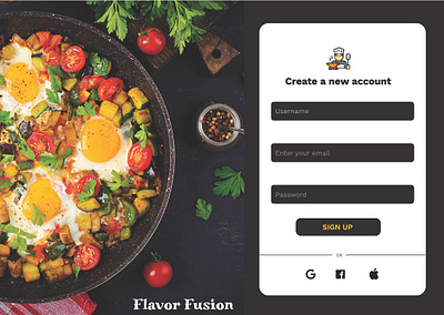 Cooking Recipe Website Sign Up Page beginner dailyui design figma login signup ui uidaily ux website