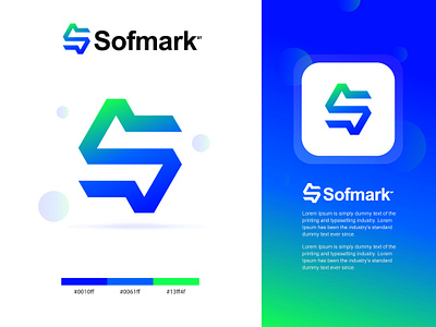 Sofmark ai app application branding creative logo design graphic design logo logo design logo designer modern logo s letter logo s logo software tech tech logo technology ui web website