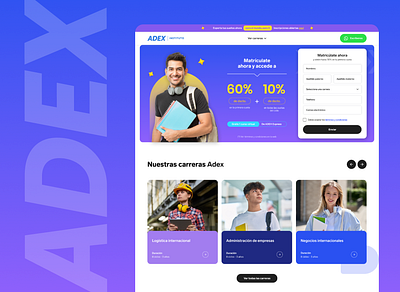 Adex Instituto carreers design digital education graphic design mobile ui ui design web web design