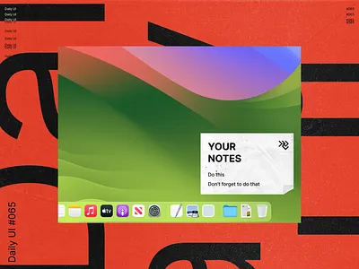 Daily UI 065 - Notes Widget app application branding challenge computer daily dailyui design desktop do ios mac macos note notes os to ui ux widget