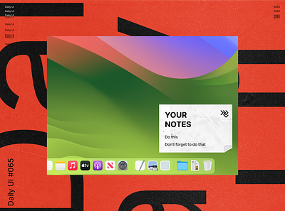 Daily UI 065 - Notes Widget app application branding challenge computer daily dailyui design desktop do ios mac macos note notes os to ui ux widget