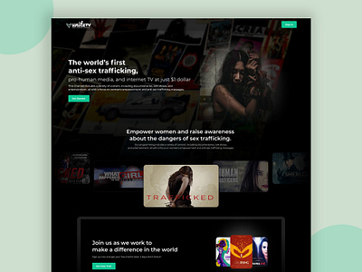 Unite TV Anti Sex Trafficking design flat homepage minimal ui ux