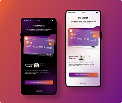 Wallet App bank app crypto dark mode design modern ui ui design ux wallet web design