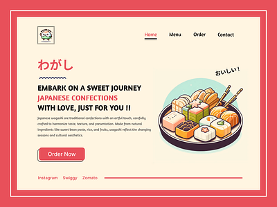Japanese Sweet Shop - Hero Section branding hero section ui web design