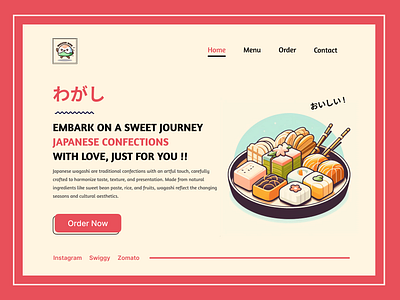 Japanese Sweet Shop - Hero Section branding hero section ui web design