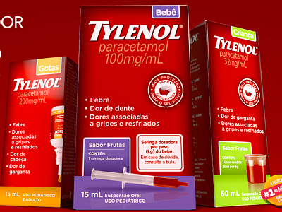 Tylenol Fases 3d branding graphic design