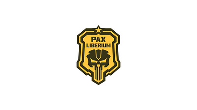 PAX Liberium Esports army badge esports gamer ghost logo design logomark military minimal monogram old school army patch skull