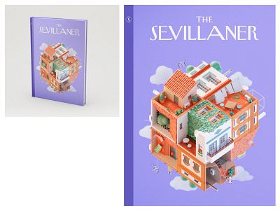 Cover proposal for The Sevillaner project 2024 3d blender blue city cover design elements graphic design illustration objects poster proposal props puntocubo rubik rubikcube seville the newyorker thesevillaner