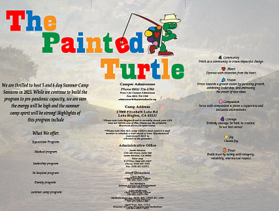 The Painted Turtle Camp Brochure branding graphic design logo