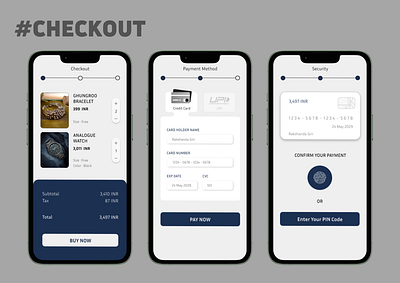 Elegant Mobile App Checkout Page Design for Effortless Shopping android app blue checkout credit checkout dailyui day002 elegant form futuristic iphone light mobile responsive rich simplistic ui user friendly ux web design