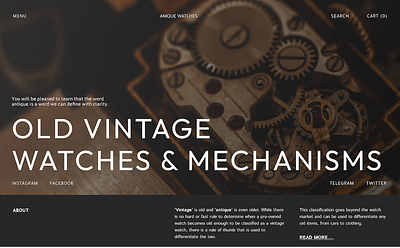 Antique watches branding design product design redesign ui ux uxui design web design