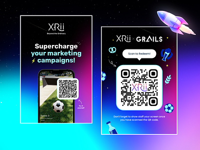 XRii QR Code Poster Designs app poster augmented reality branding design graphic design illustration promo designs qr code posters social media ui vector vibrant poster