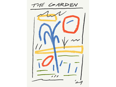THE GARDEN abstract art design digital garden illustration minimal minimalism painting shapes simple simple shapes typography