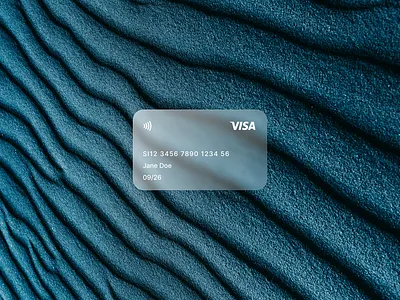 Glassmorphism Card blue card credit card designing glassmorph graphic design ui visa