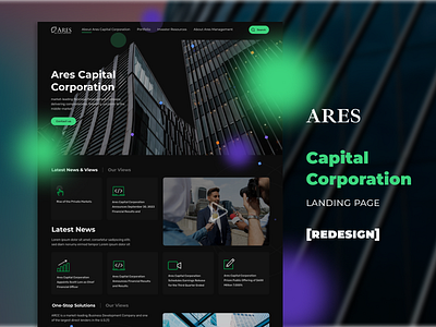 Ares Capital Corporation Landing Page [Redesign] financialservicesdesign ui