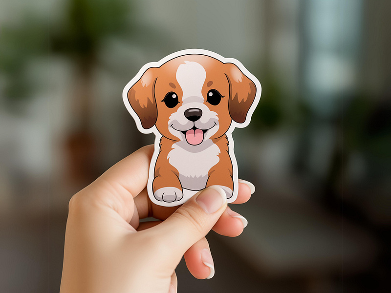 Cute Dog Sticker Design beehaya cartoon cartoon character cartoon dog sticker character design cute cartoon dog cute dog cute dog sticker cute sticker design dog mascot dog sticker etsy sticker fiverr fiverr sticker graphic design illustration mascot sticker sticker designer