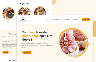 Landing page, opening of a new pastry shop cakery grandma shop landing page web design