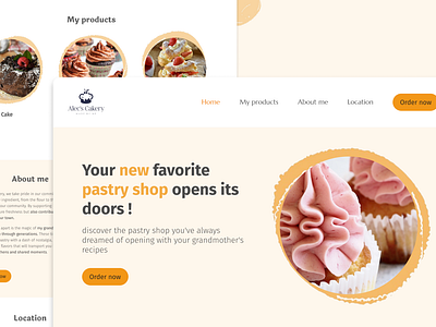 Landing page, opening of a new pastry shop cakery grandma shop landing page web design