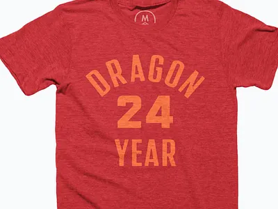 Dragon Year 24 T-shirt 2024 24 athletic t shirt chinese new year chinese zodiac dragon red and orange red and yellow t shirt design twenty four year of the dragon