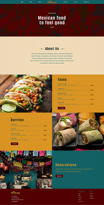 La Mexicana Website branding food logo mexican tacos ui website